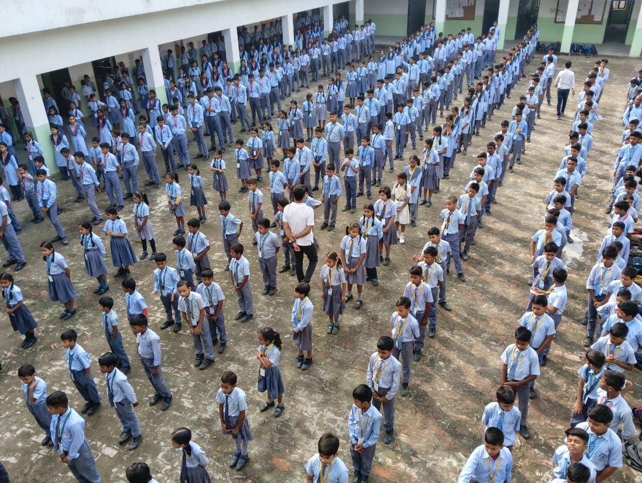 Morning assembly with all students