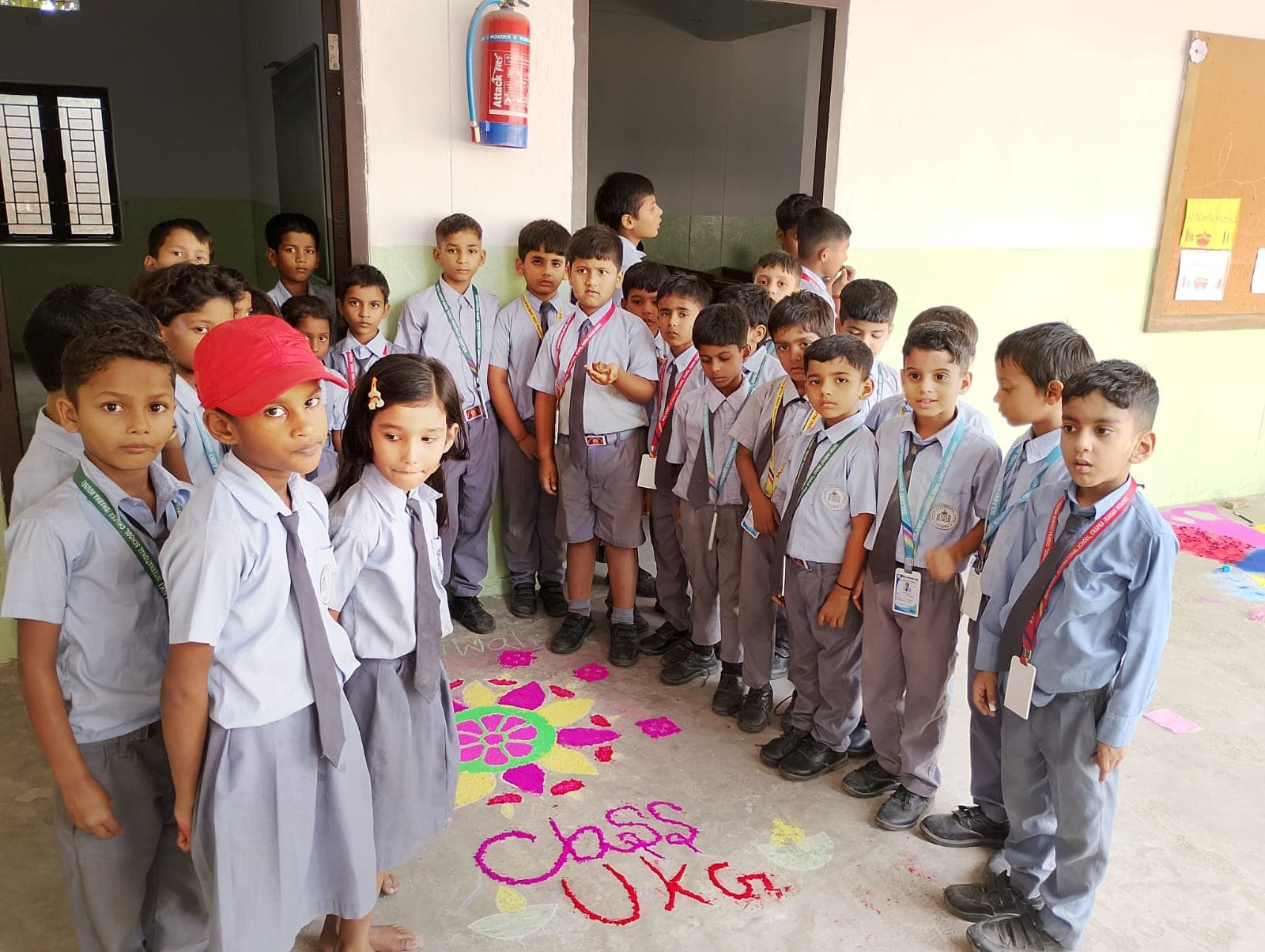 Beautiful rangoli by students